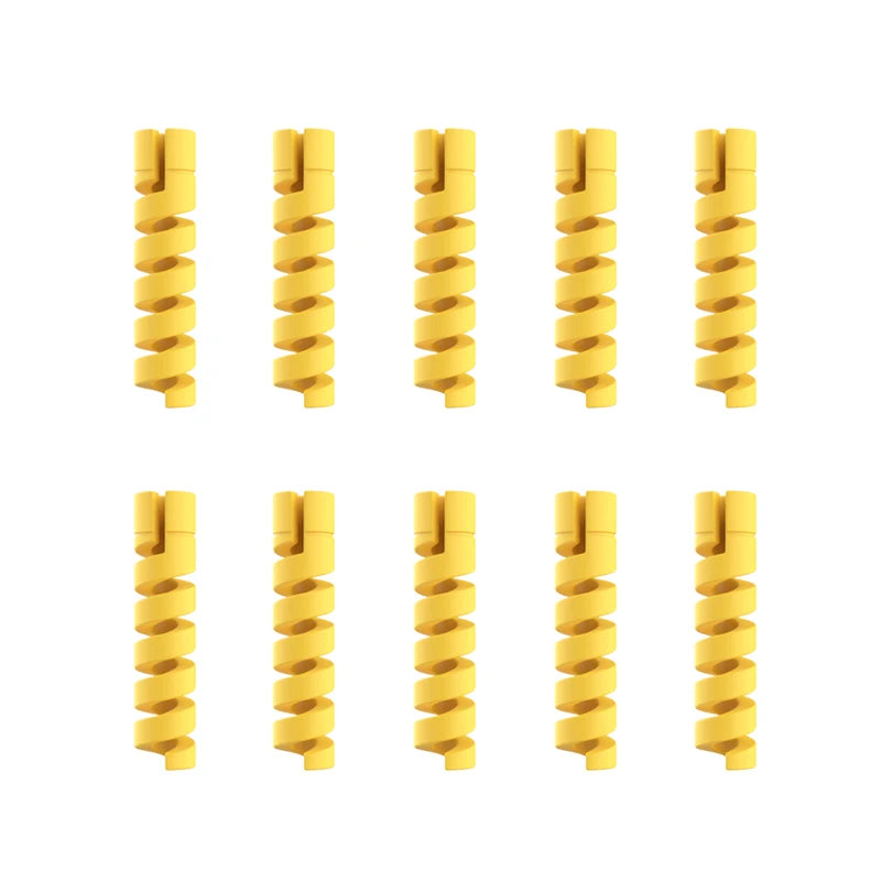 10pcs Cable Protector Silicone Charge Cable Spiral Winder Wire End Cord Savers Cover For Phone USB Charger Cable Accessories