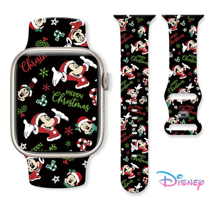Mich Christmas 1 Printed Strap for Apple Watch 11 10 9 8 7 SE Silicone Band Replaceable Watchband for iWatch 46mm 44mm 42mm 41mm