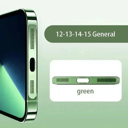 Metal Dust Net for IPhone 12 13 14 15 16 Pro Max Speaker Anti-dust Mesh Charging Port Anti-scratch Protect Sticker Accessories - covers4phones