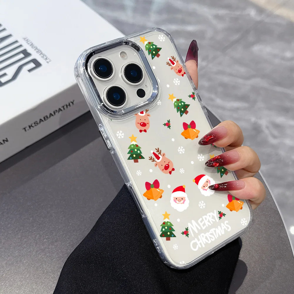 Santa Claus Elk Snowman Christmas Phone Case For Google Pixel 10 9 8 8A 9A XL Pro 4G 5G Transparent Soft Silicone TPU Back Cover