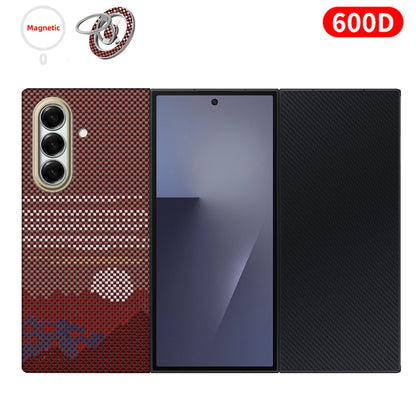 For samsung galaxy z trifold aramid case 600d kevlar carbon aramid fiber fabric thin hard cover magnetic balck Slim light premiu