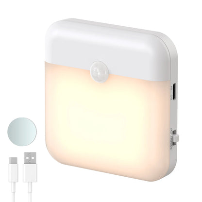 Motion Sensor Led Light Usb Charging Square Lamp for Bedroom Kitchen Stair Hallway Wardrobe Cupboard Lighting