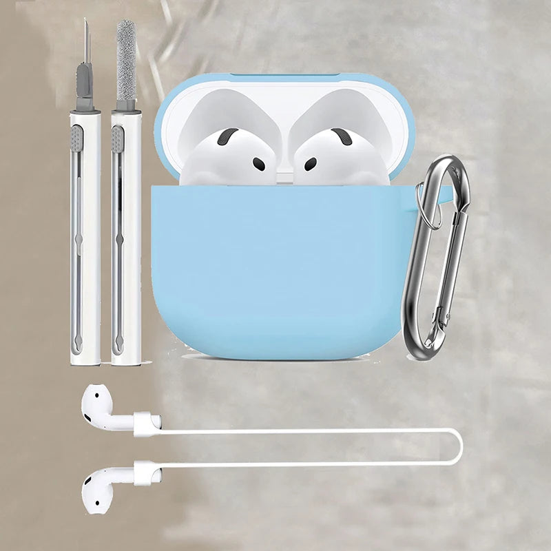 Silicone earphone case For Apple AirPods 4 Case Wirless hesdphones Earbuds case with   hook