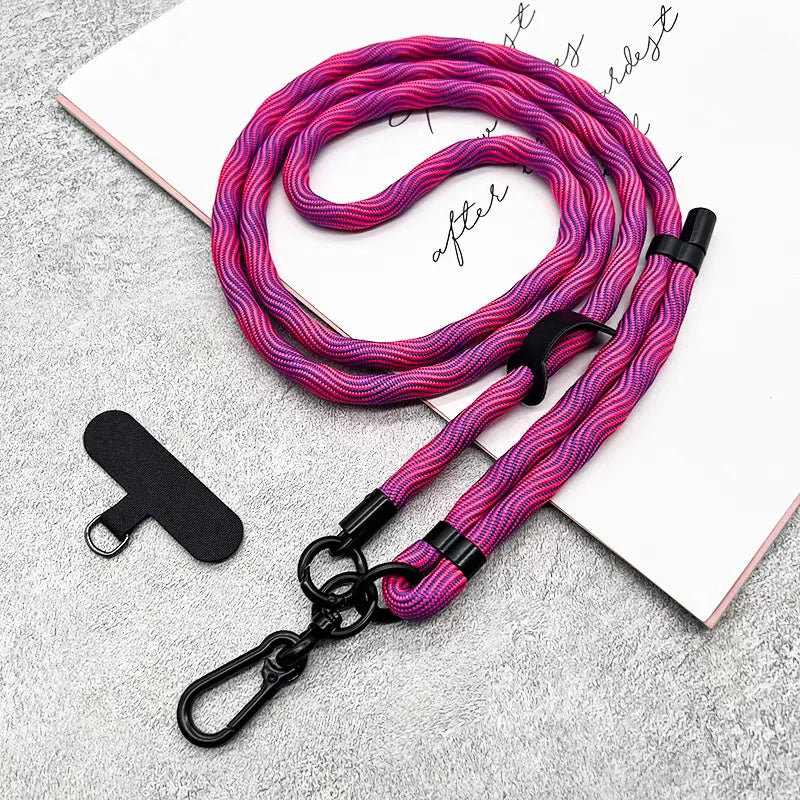 150CM Length Phone Lanyard Adjustable Detachable Neck Cord Outdoor Universal Crossbody Strap Card Clip for Mobile Phone Case
