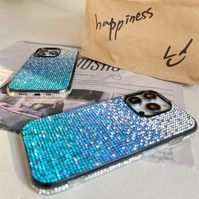 17 16 15Pro Max Luxury Case Full Shinny Diamond Bumper Frame Cover for iPhone 17 16 11 12 13 14 15 Pro Max Xr 17 Air Cases