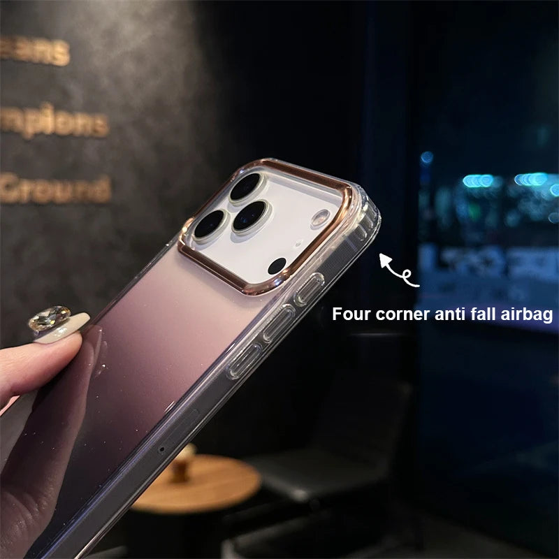 Popular Gradient Glitter Transparent Case For iPhone 17 Air 16/E 15 14 Plus 13 12 11 Pro Max Soft TPU Shockproof Protector Cover