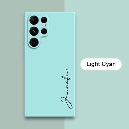 For Samsung Galaxy S24 Ultra Plus Customized Personalized Name Initials Soft Liquid Silicone Case Cover Samsung Galaxy S24 Plus - covers4phones