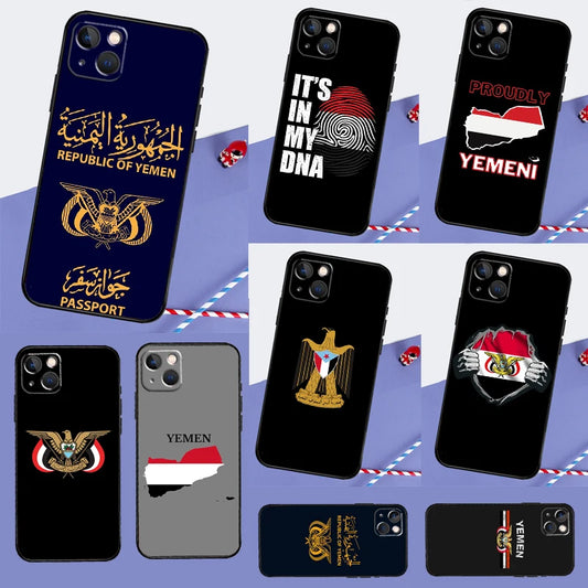 Yemen Flag Phone Case For iPhone 16 15 11 12 13 14 Pro Max Mini XS XR X 7 8 Plus Soft TPU Cover - covers4phones