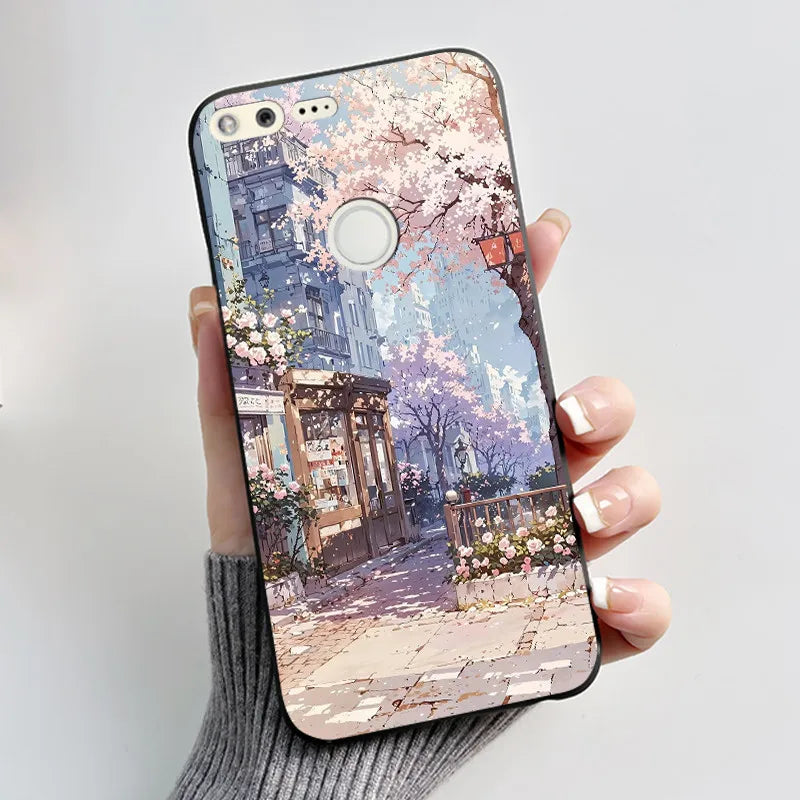 Case For Google Pixel 1 Soft Silicone Black Case For Google Pixel 1XL Elegant Style New Design Pattern Koi Dragon King Casing