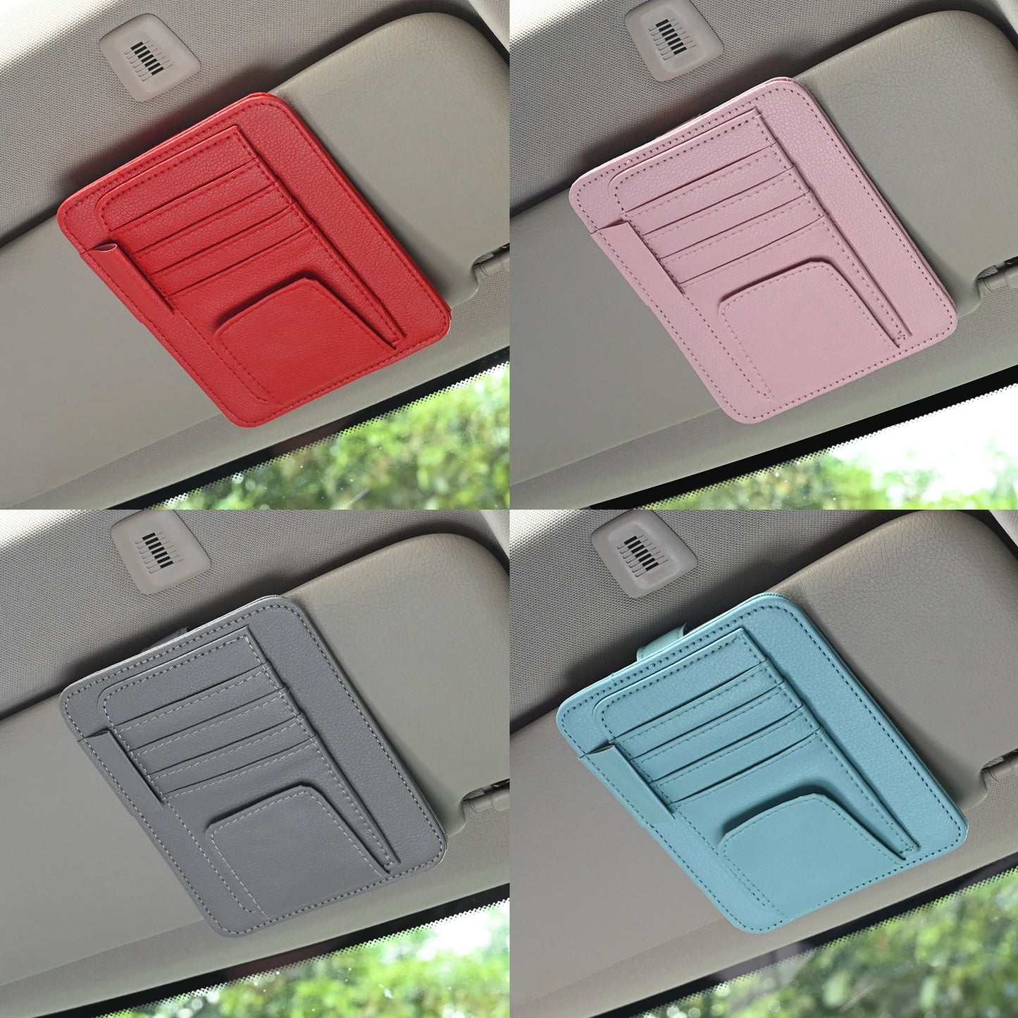 Car Visor Organizer Multi-Pocket Pouch Bag Card Glasses Storage Holder Scratch-resistant Auto Visor Holder For Car Interior Car