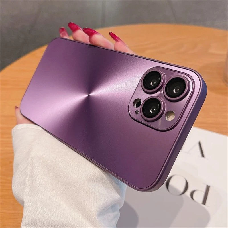 Luxury Laser Aurora CD Pattern Matte Case For iPhone 16 15 14 13 12 11 Pro Max 16 Plus Soft Bumper Shockproof Armor Hard Cover