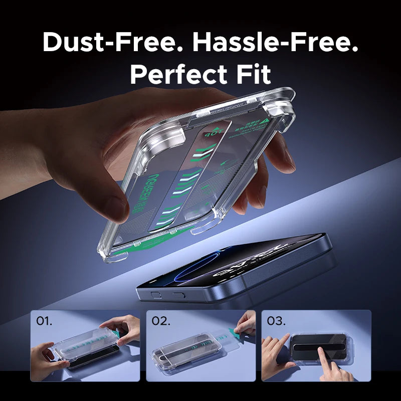 UGREEN 1/2pcs Dust-free Screen Protector For iPhone 17 Pro Max Tempered Glass For iPhone 17 Pro Screen Protectors 17Pro Air Film