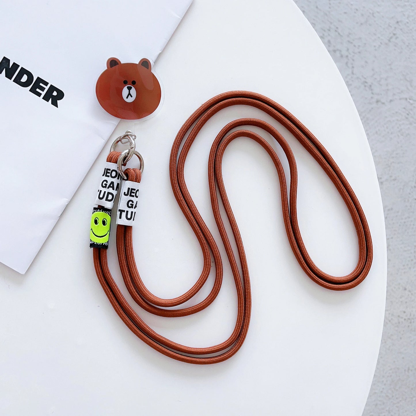 New colorful woven cartoon lanyard mobile phone lanyard wrist strap Crossbody rope anti-loss rope key bag multi-purpose lanyard
