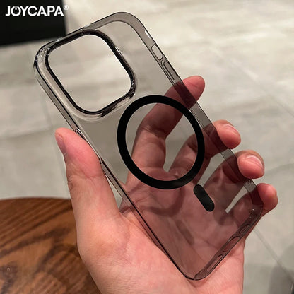 Ultra Thin Transparent Hard PC Case for iPhone 16 15 14 Plus 13 12 11 Pro Max For Magsafe Wireless Charge Magnetic Clear Cover
