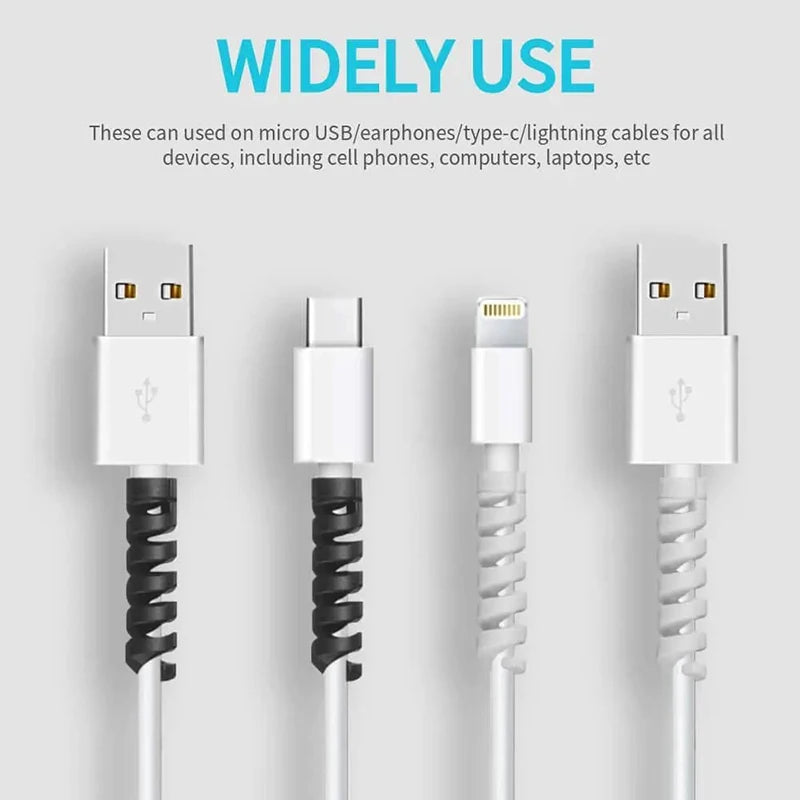 10PCS Cable Protector Cover Silicone Bobbin Winder for IPhone 13 Samsung S21 Xiaomi Poco Cable Charger Cable Cord Organizer Clip - covers4phones