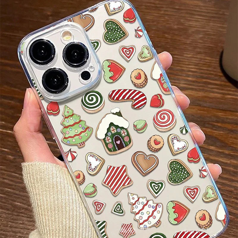 New Year Christmas Gift Santa Claus Clear Phone Case For Samsung Galaxy S25 S24 S23 S22 Ultra Plus S22+ S23+ S24+ S25+ Covers