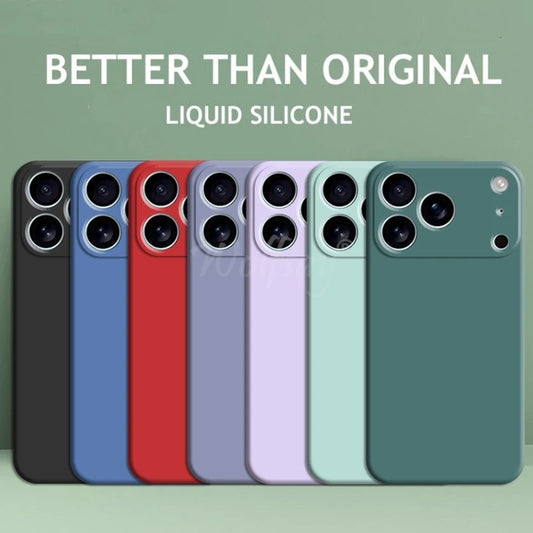 For iPhone 17 Pro Case Liquid Silicone Plain Rubber TPU Case For iPhone 17 Pro Cover Protector For iPhone 17 Air Pro Max Case