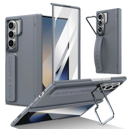 Camera Holder Hinge Protection PC Hard Phone Case For Samsung Galaxy Z Fold 7 6 5 4 3 Outer Screen Glass Shockproof Cover