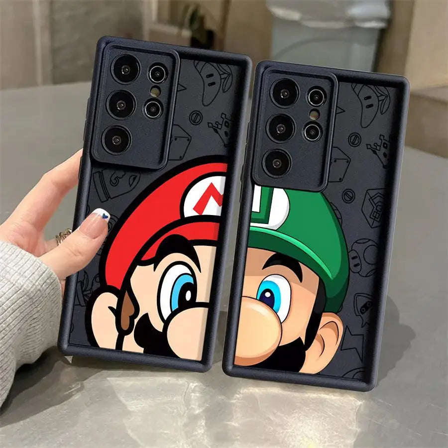 M-Mario Cartoon Phone Case for Samsung Galaxy S20 S24 Ultra FE S23 Plus S21 S22 S23 Ultra 5G Silicone funda
