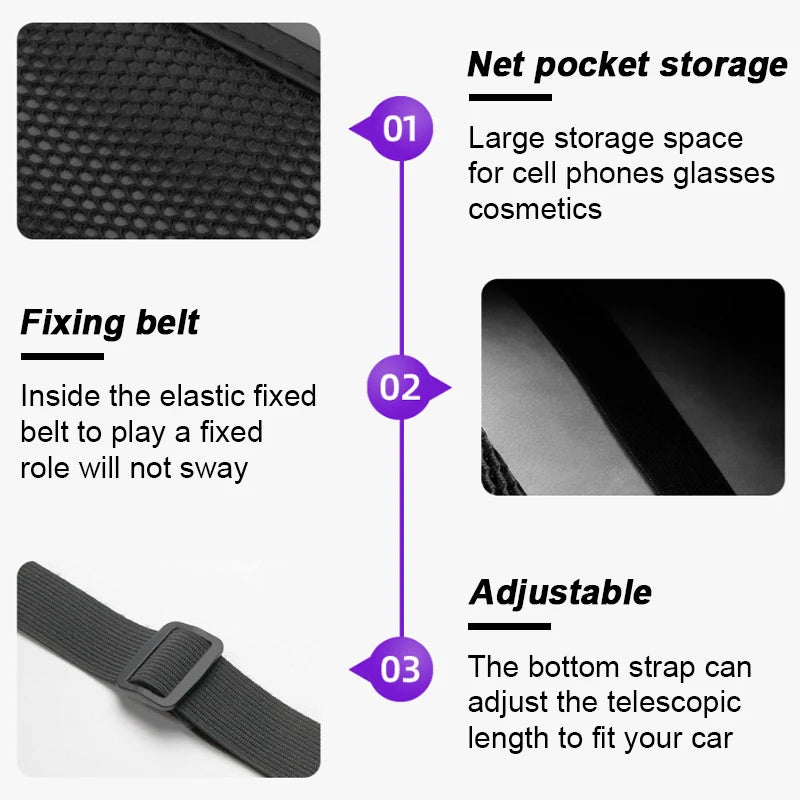 SEAMETAL Car Seat Side Storage Bag Hanging Auto Seat Organizer Tissue Holder Universal Mesh Storage Pocket for Phone Bottle