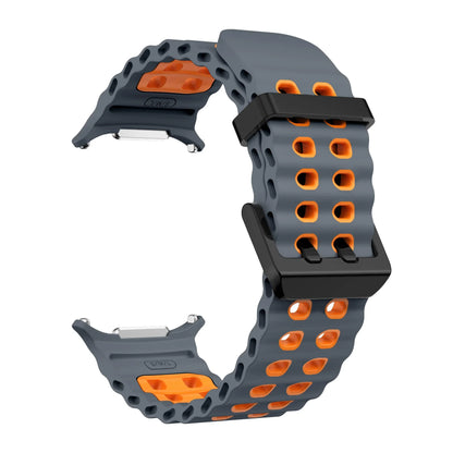NEW Marine Silicone Strap For Samsung watch ultra 47mm Bracelet No Gaps Sport two-tone Band for Galaxy 7 ultra watchband straps