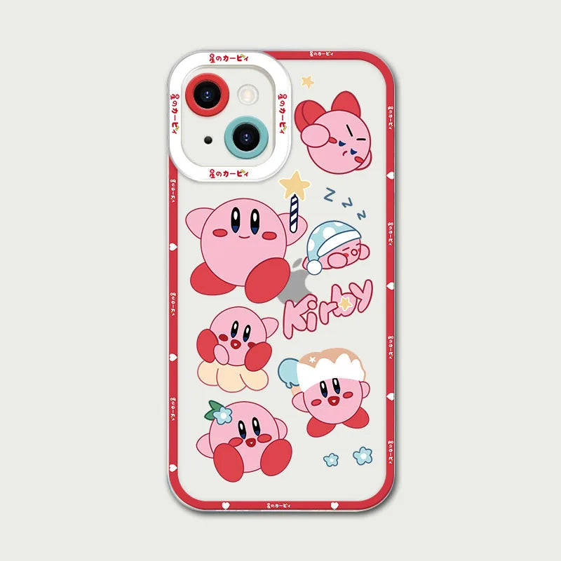 Stars K-Kirby Clear Phone Case For Samsung Galaxy S24 S23 S22 Ultra S21 S20 FE Note 20 10 Plus A15 A25 A35 A55 Silicone Cover