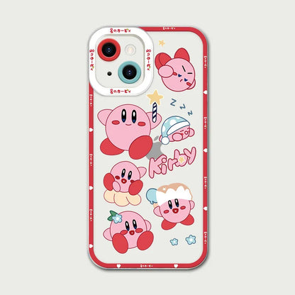 Stars K-Kirby Clear Phone Case For Samsung Galaxy S24 S23 S22 Ultra S21 S20 FE Note 20 10 Plus A15 A25 A35 A55 Silicone Cover
