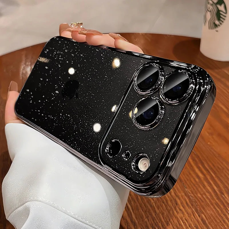 For iPhone 17 Air 17 Pro Max Luxury Case New Camera Protector Glitter Bling Clear PC Cover for iPhone 13 12 11 14 15 16 Pro Max