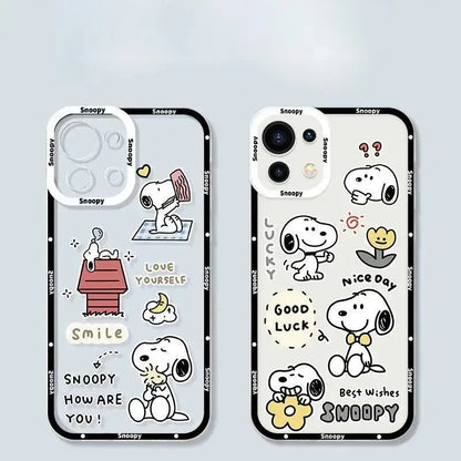 Disney Snoopy Case For iPhone 16 15 14 Plus 13 12 11 Pro Max Mini X XS XR cover Cartoon Cute