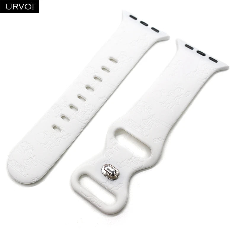 URVOI Christmas Sport Band for Apple Watch ultra 2 3 Series 11 10 9 8 Xmas tree silicone strap for iWatch Santa red green white