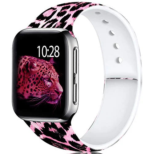 YAYUU Sport Band for Apple Watch Bands 40mm 41mm 44mm 45mm Floral Silicone Printed Pattern Straps for iWatch Series 7 6 5 4 3 SE