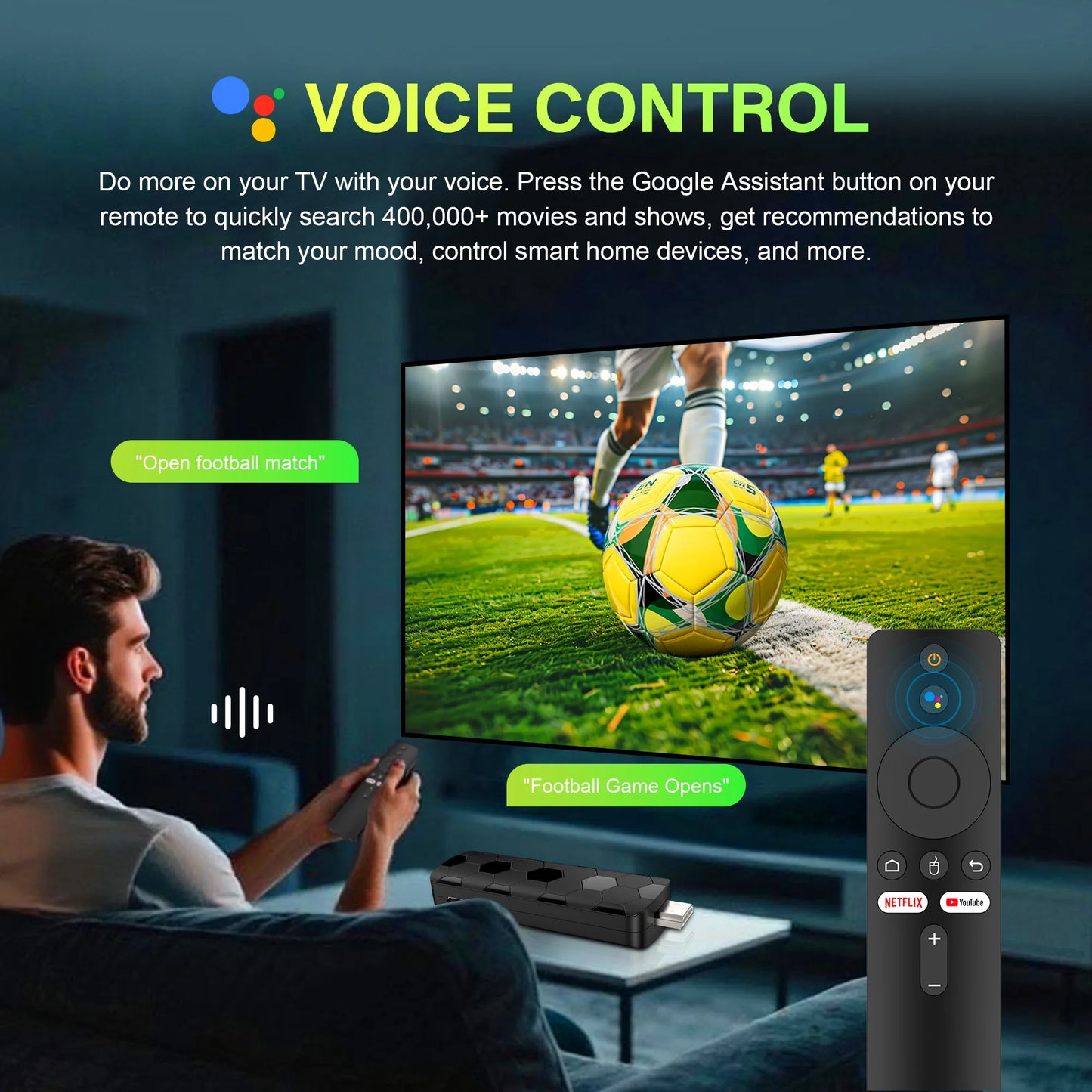 Global Android 14.0 RK3518 Best Selling TV stick Google Voice Remote Wifi 6 BT 5.0 Netflix BT5.0 USB3.0 2GB RAM 16GB ROM TV Box