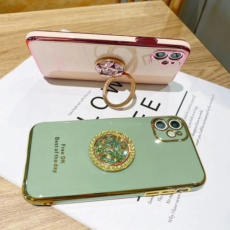 iphone17pro Case Luxury with Holder,Diamond Ring Case For iphone 17 Pro Max Air Shockproof Case iphone17 Cover with Lanyard