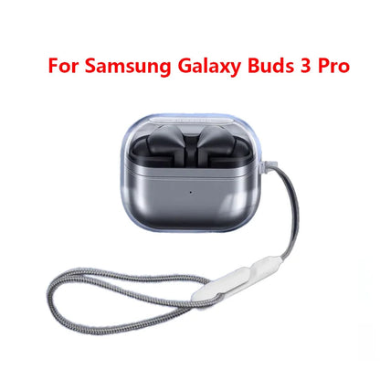 Clear Earphone Case For Samsung Galaxy Buds 3 Pro TPU Shell Transparent Headphone Cover For Galaxy Buds 3Pro Protective Cover