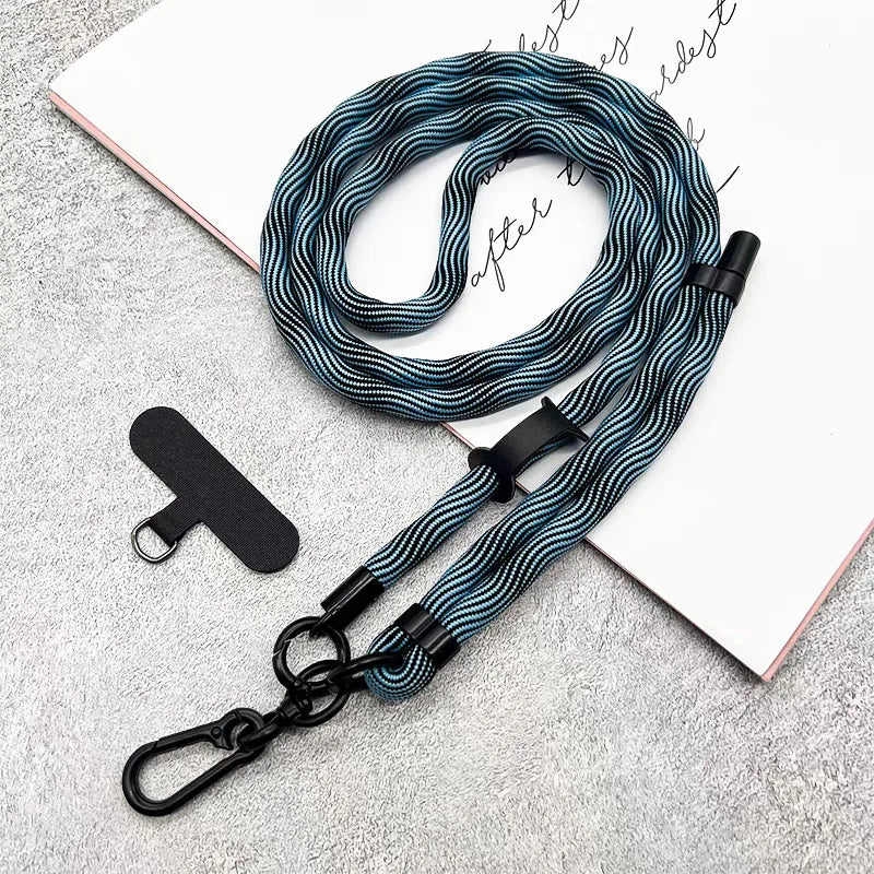 150CM Length Phone Lanyard Adjustable Detachable Neck Cord Outdoor Universal Crossbody Strap Card Clip for Mobile Phone Case