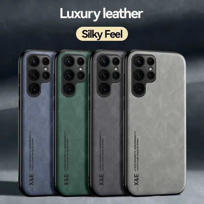 Sheepskin Magnetic Case For Samsung S25 S24 Ultra S22 Plus S21 S20 FE Cases For Samsung S23 Ultra Note 20 10 Leather Phone Cover