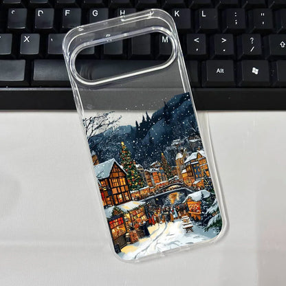 Winter Snow Landscape Phone Case For Google Pixel 10 10Pro 10 Pro XL 8 9 Pro 6 7 8 8A 5G Christmas Street Scenery Soft TPU Cover
