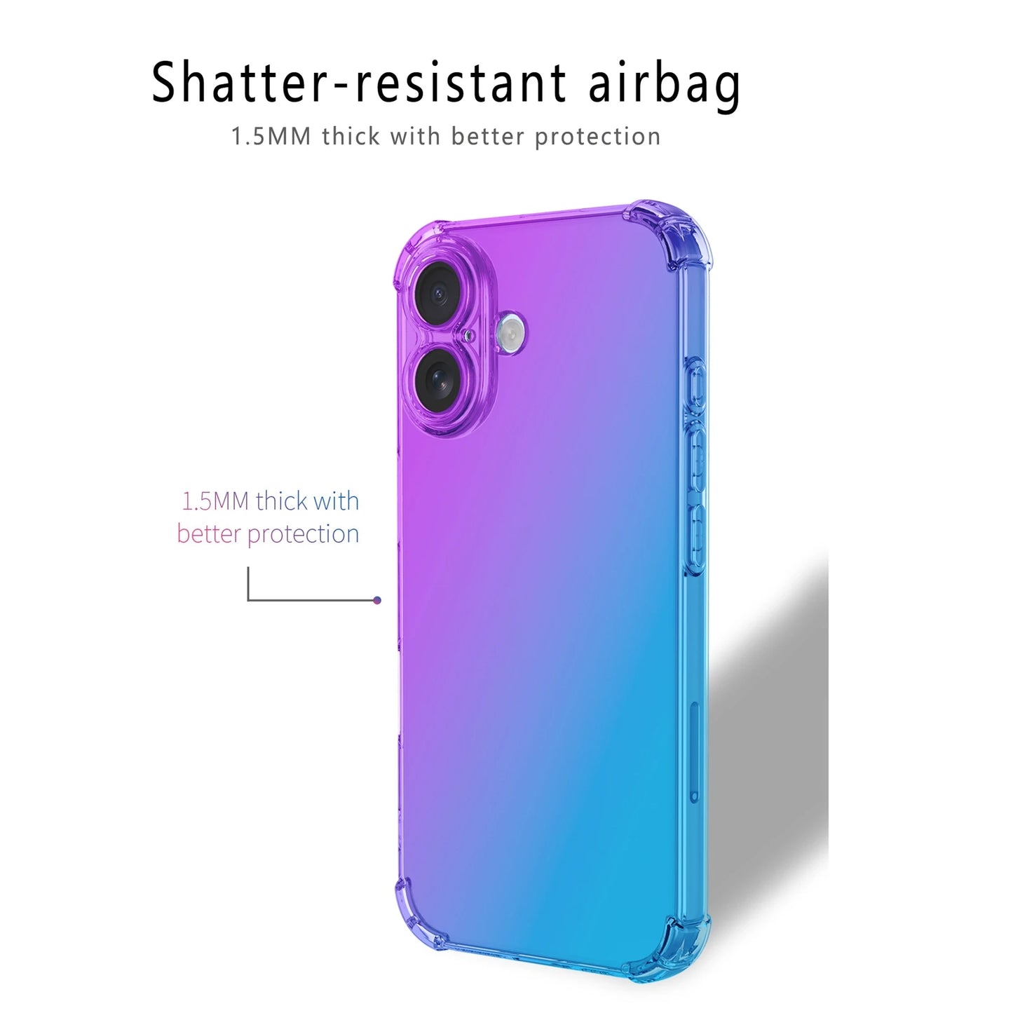 New Airbag Shockproof Gradient TPU Case for Apple iPhone 17 Pro Max iPhone 17 Air Protective Cover Back Shell Coque Fundas