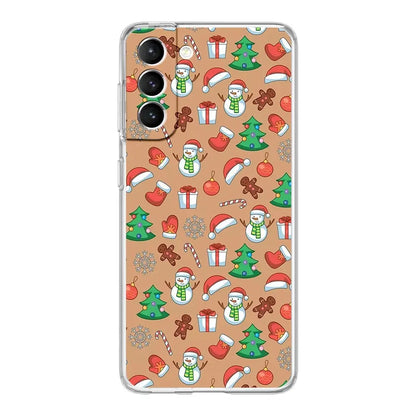 Phone Case For Samsung Galaxy S25 Edge S24 Plus S23 FE S22 S21 S20 Ultra 5G S10 Soft Clear Cover Cartoon Christmas