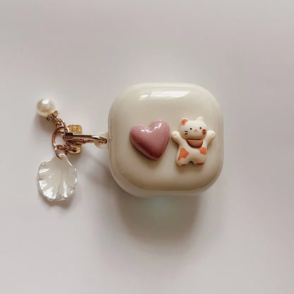 New DIY Fro Samsung Galaxy Buds FE 2 Pro Live Earphone Cover, Suitable for Samsung Galaxy Bugs 3 Pro Buds 3, with Keychain