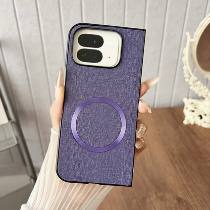 For Google Pixel 10 Pro Fold Case Magnetic PU Leather Lichee Pattern +PC Anti-slip Ultra Thin Cover for Google Pixel 10 Pro Fold