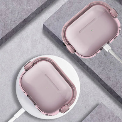 New Music Holder Cover For AirPods 4 Pro 2 AirPods Pro3 Pink Clear Bluetooth Earphone Cases For AirPods 2 3 Funda With Keychain