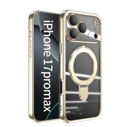 Plating Magnetic Ring Stand Case For iPhone 17 Air 17 Pro Max Case Shockproof Wireless Charging For Magsafe Shockproof Cover