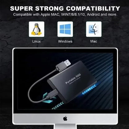 High Speed Portable SSD 1TB 4TB External Hard Drive USB 3.2 Type-C Fast Hard Disk 16TB Mass Solid State Drive for Laptop/PC/MAC
