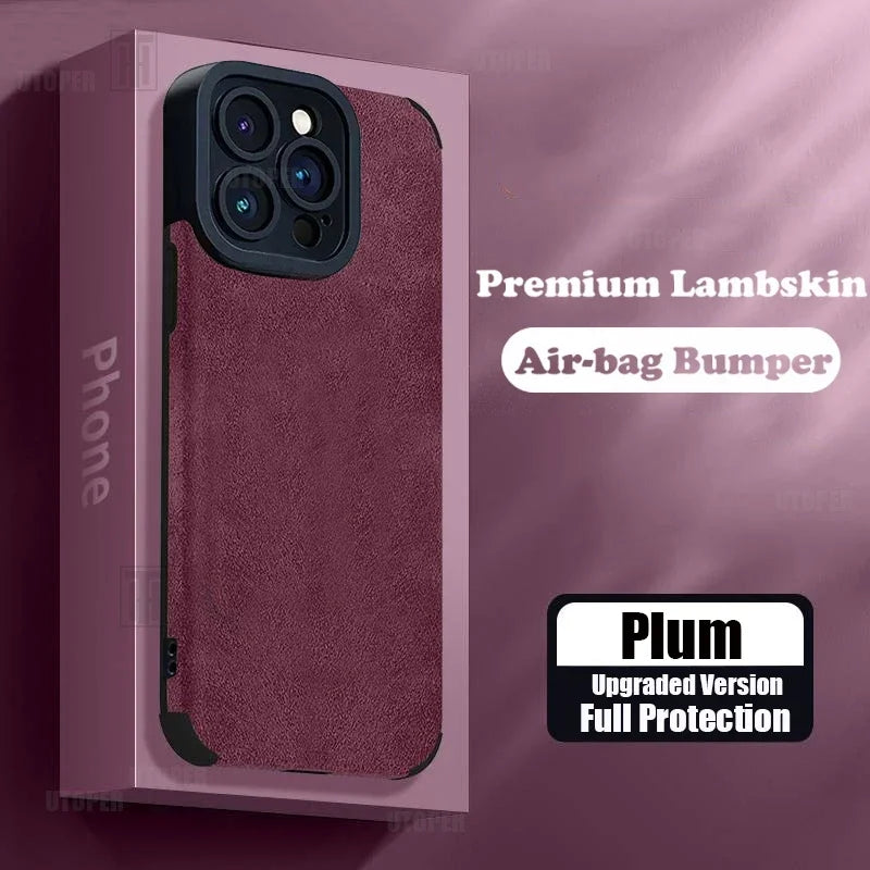 Advanced Business Suede Anti-slip Phone Case For iPhone 16 15 14 13 12 11 Pro Max 16 Plus Lens Full Protection Shockproof Cover