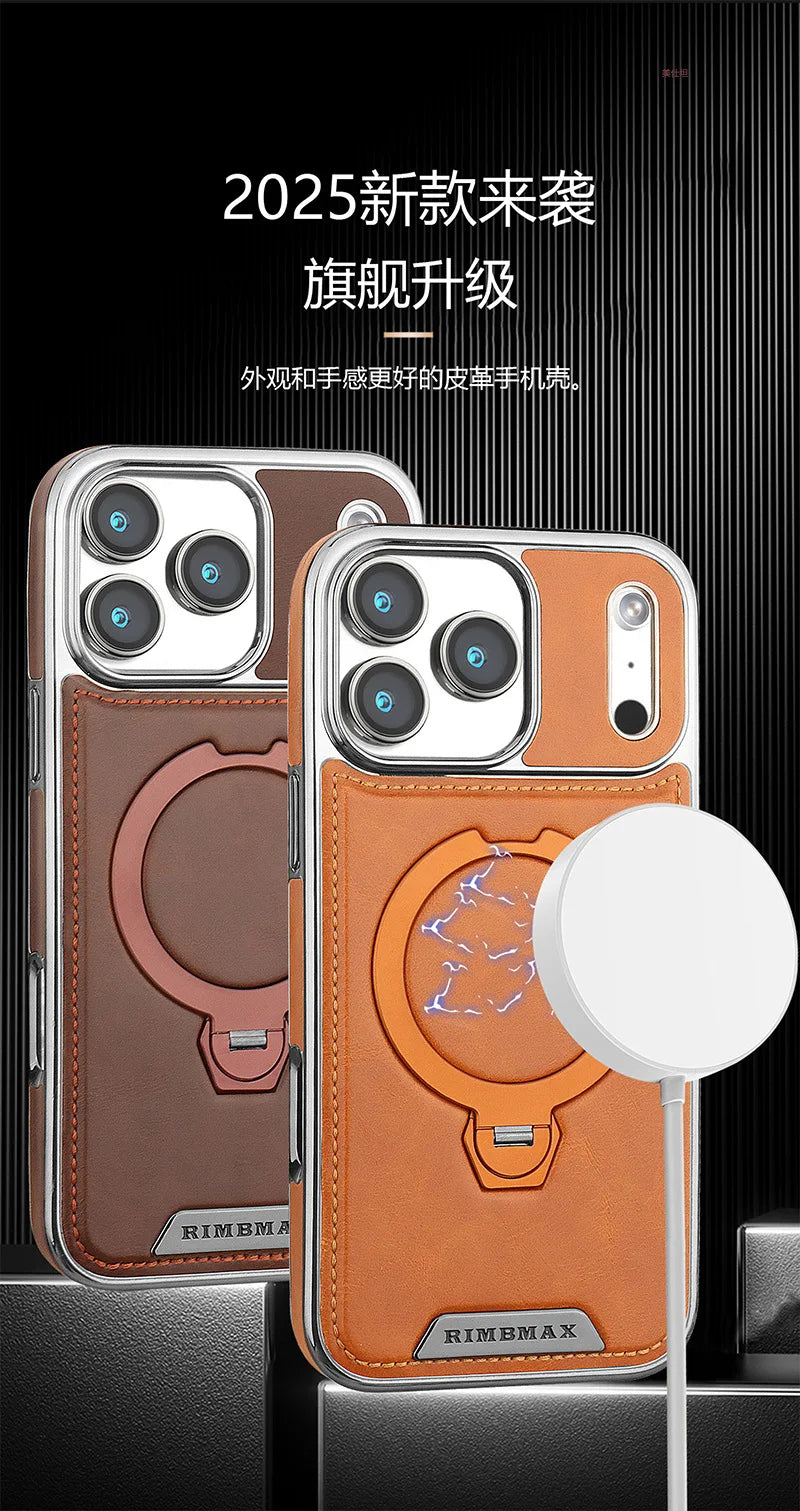 Luxury leather rotating stand case For iPhone 17Pro Max 17Pro 17Air 16 Pro 15 Pro max 14plus 13 12 11Pro max Luxury Leather case