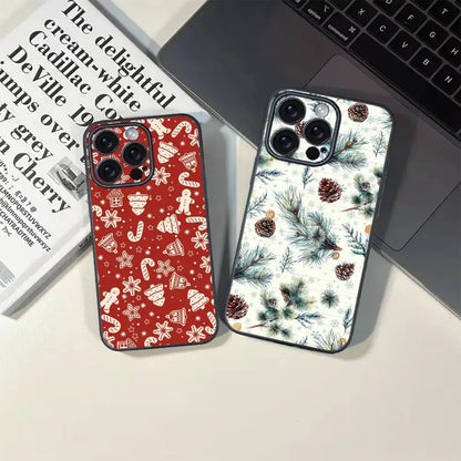Christmas stocking deer pine Phone Case For 17 12 13 14 15 16Pro Max mini Plus strong magnetic attraction