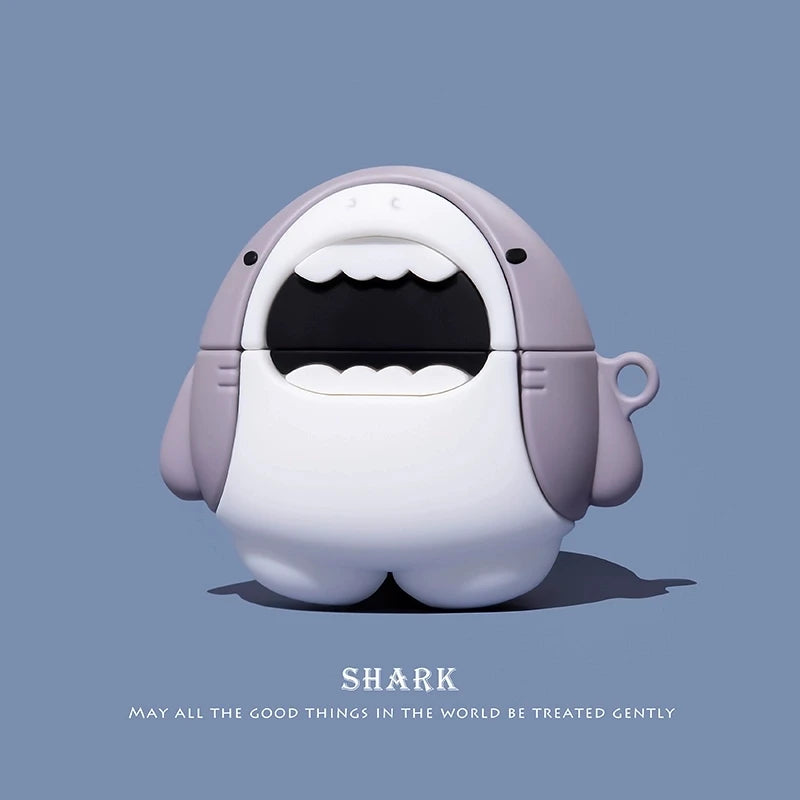 For Airpods 1 2 3 4 Pro Pro 2 Crayons Shark Dog Silicone Earphone Case Accessories Cover