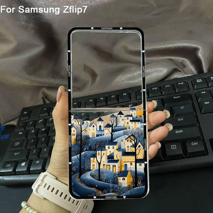 Winter Snow Merry Christmas Tree Phone Case For Samsung Galaxy Z Flip 7 Clear Hard Folding Cover For Samsung Galaxy Z Flip7 Bag