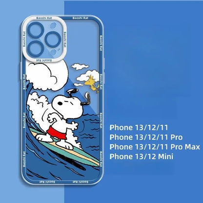 Disney Snoopy Case For iPhone 16 15 14 Plus 13 12 11 Pro Max Mini X XS XR cover Cartoon Cute